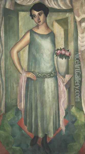 Portrait of the Artist's Wife Oil Painting - Zbigniew Pronaszko