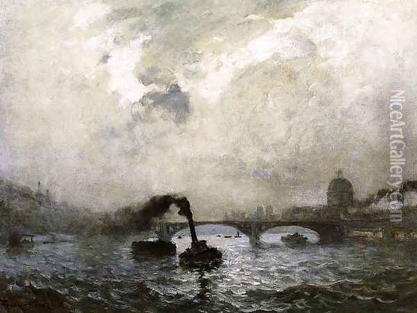 The Pont Des Arts And The Institute De France Oil Painting - Frank Myers Boggs