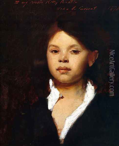 Head of an Italian Girl Oil Painting - John Singer Sargent