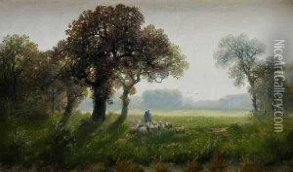Pastier S Ovcami Oil Painting - Adolf Kaufmann