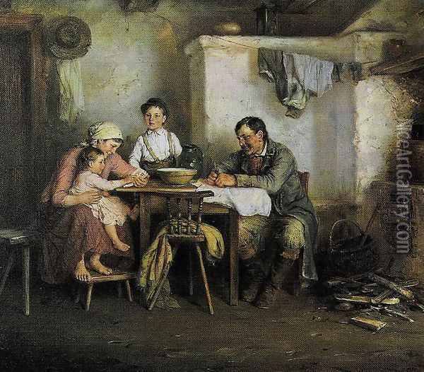 Reading for the First Time Oil Painting - Franciszek Ejsmond
