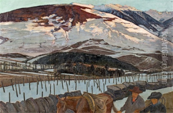 Retour A Granois Oil Painting - Ernest Bieler