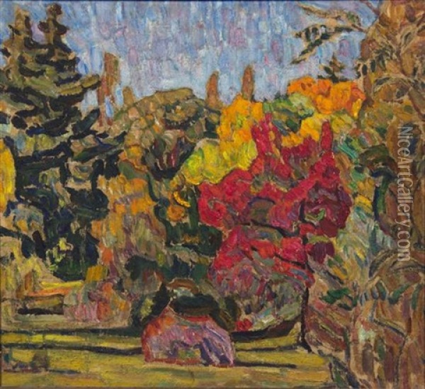 Fall Woods Oil Painting - Abraham Manievich