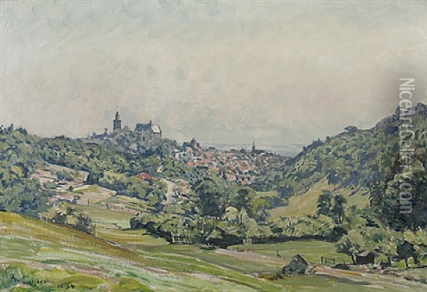 Blick Auf Kronberg Im Taunus Oil Painting - Fritz Wucherer
