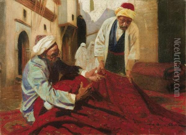 Carpet Dealers Oil Painting - Feliks M. Wygrzywalski