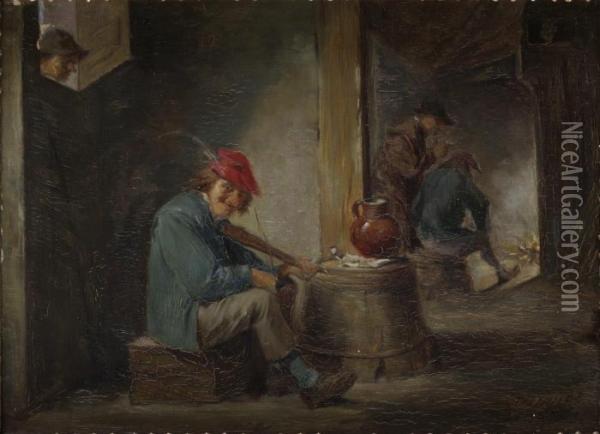 Fiolspelaren Oil Painting - David The Younger Teniers