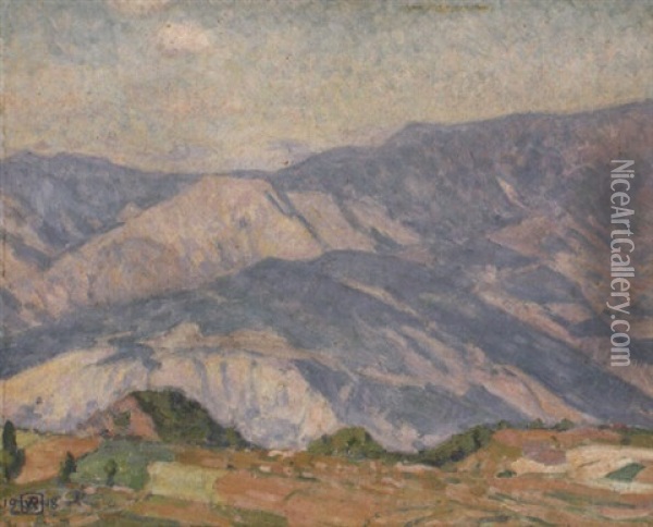 Les Alpes A Peira-lava, Matin D'aout Oil Painting - Theo van Rysselberghe