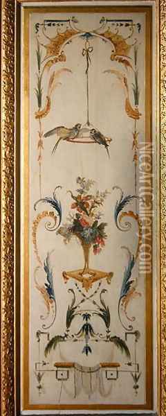 Birds and Flowers from La Grande Singerie Oil Painting - Christophe Huet
