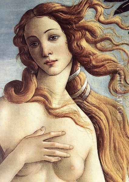 The Birth of Venus (detail 3) c. 1485 Oil Painting - Sandro Botticelli