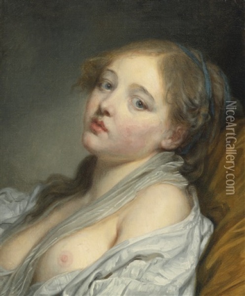 La Reveuse (bust Of Young Woman) Oil Painting - Jean Baptiste Greuze