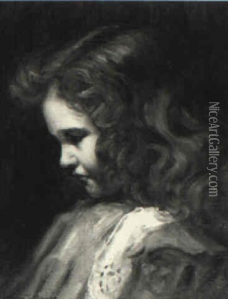 Portrait Of The Artist's Daughter Oil Painting - Addison Thomas Millar