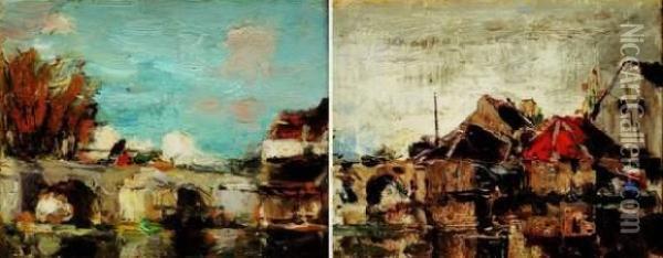 Le Pont De Moret Sur Loing Oil Painting - Ferdinand Jean Luigini