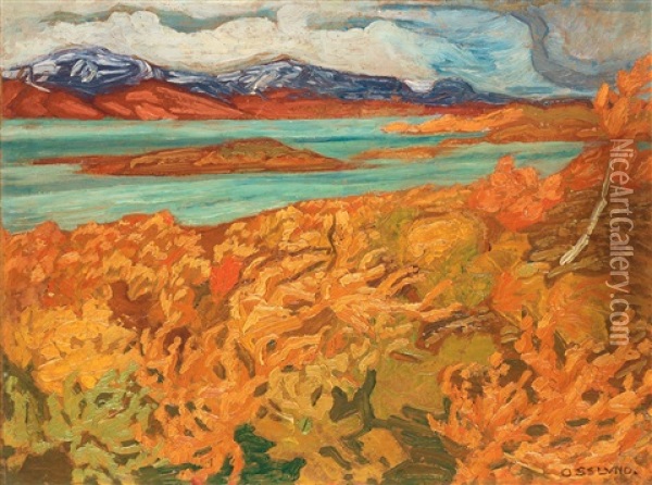 Hostdag Vid Torne Trask (autumn Day At Torne Trask) Oil Painting - Helmer Osslund