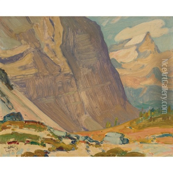 Near Mt. Odaray, Rocky Mountains Oil Painting - James Edward Hervey MacDonald
