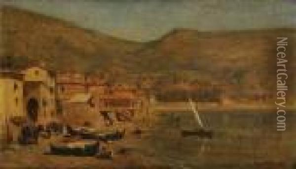 La Plage De Monaco Oil Painting - Adolphe Appian