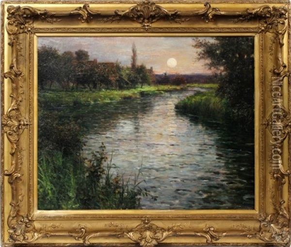 River Sunset Oil Painting - Louis Aston Knight