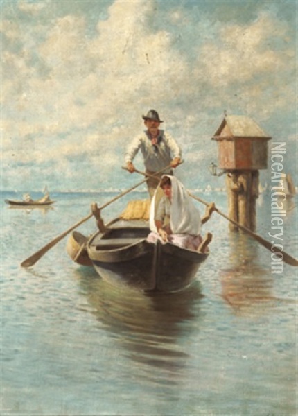 In Der Lagune Von Venedig Oil Painting - Franz Leo Ruben