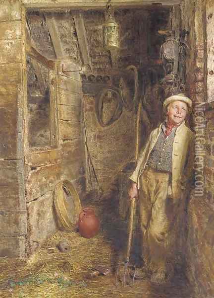 The Eavesdropper Oil Painting - William Henry Hunt