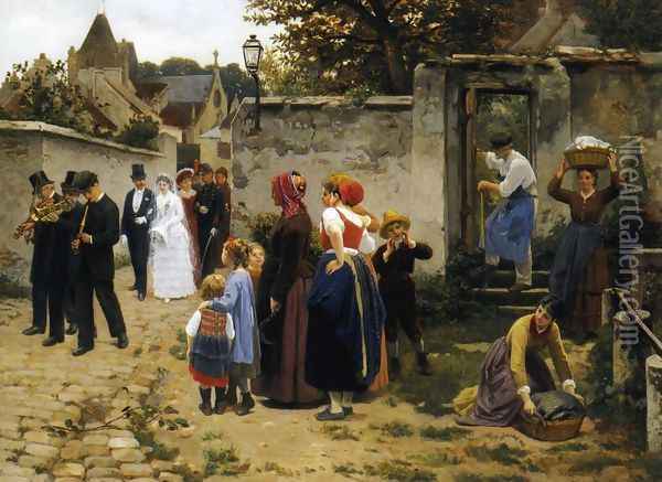 The Wedding Procession Oil Painting - Guillaume Seignac