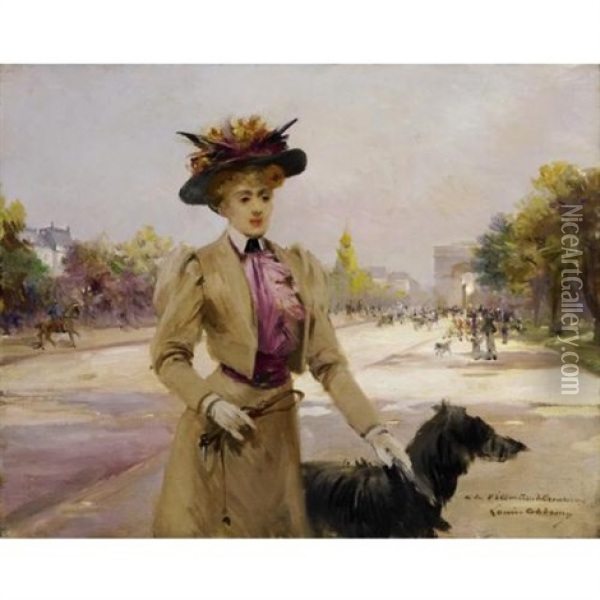On The Avenue Du Bois Oil Painting - Louise Abbema