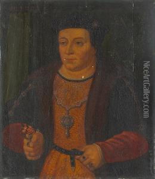 A Portrait Of A Gentleman Thought To Be Edward Stafford, 3rd Duke Of Buckingham Oil Painting - Hans Holbein the Younger