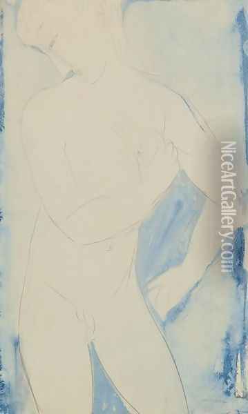 Jeune garcon nu Oil Painting - Amedeo Modigliani