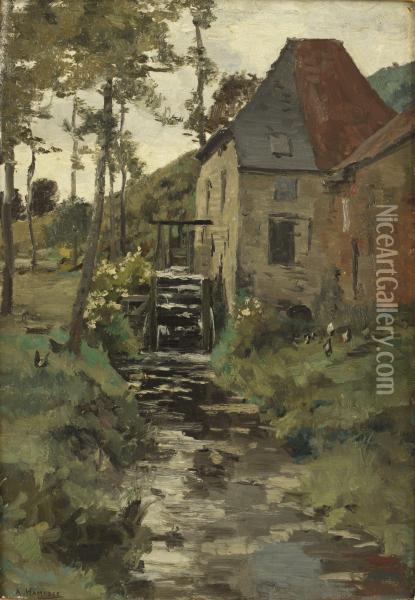 De Moulin D'hoeylandt Oil Painting - Adolphe Jean Hamesse