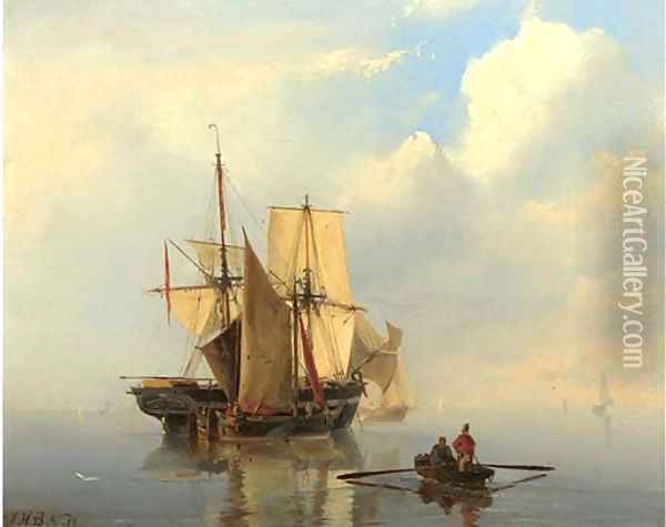 A calm Oil Painting - Johannes Hermanus Koekkoek