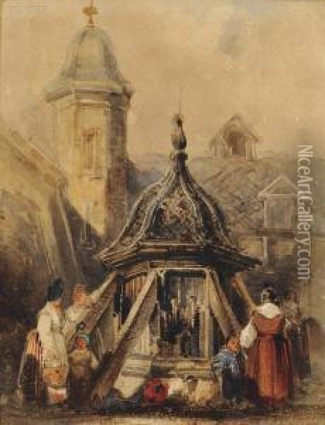 Well At Coblence Oil Painting - Samuel Prout