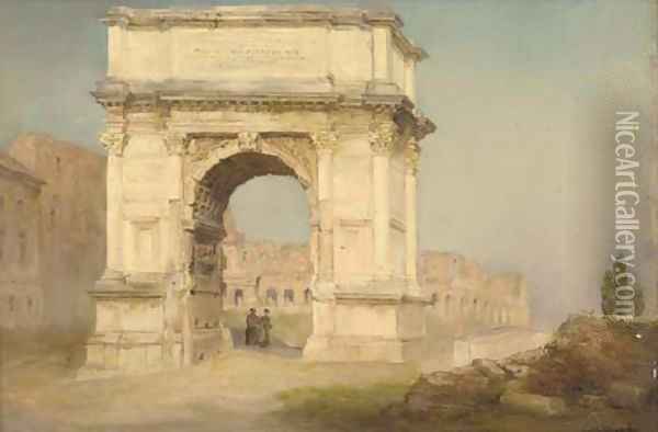 The arch of Titus, Rome Oil Painting - C. M. Wood