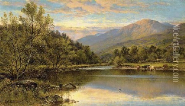 Capel Curig, North Wales Oil Painting - Alfred Augustus Glendening Sr.