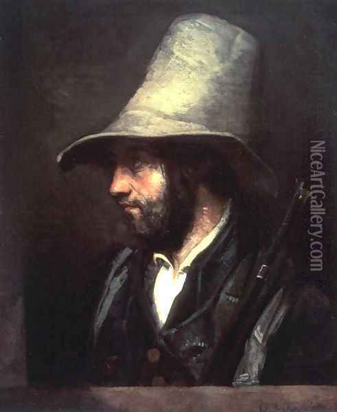 Portrait of a Hunter Oil Painting - Gustave Courbet
