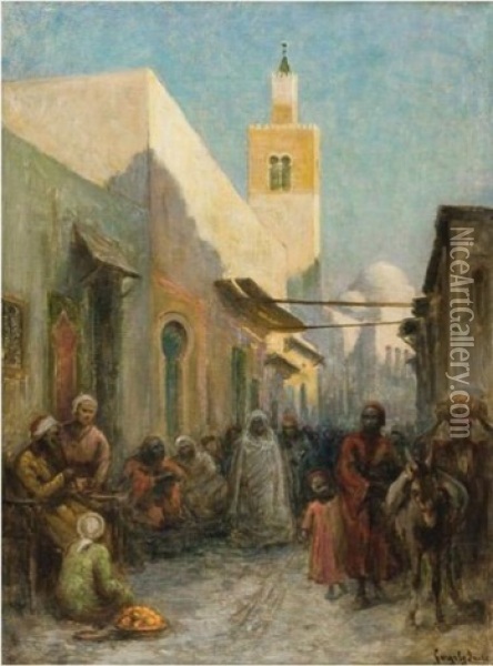 Souk El Medina Oil Painting - Imre Gergely