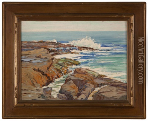 Low Tide Along A Rocky Coast Oil Painting - Anna Althea Hills