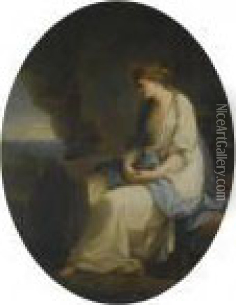 Calypso Mourning For Odysseus Oil Painting - Angelica Kauffmann