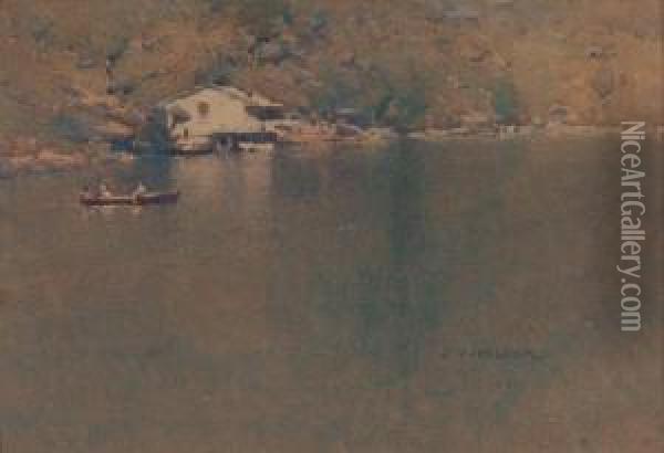 Berowra Creek 1911 Oil Painting - Jesse Jewhurst Hilder