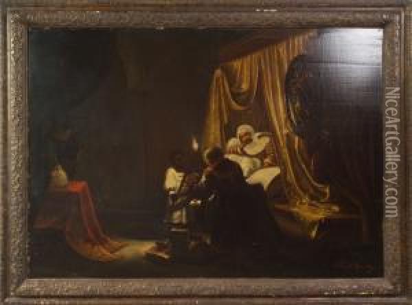 La Lettura Del Sultano Oil Painting - Charles Emile Hippolyte Lecomte-Vernet