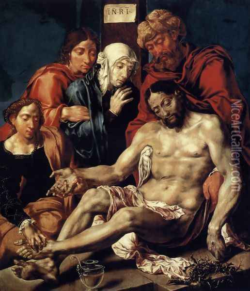 Lamentation of Christ 1540-43 Oil Painting - Maerten van Heemskerck