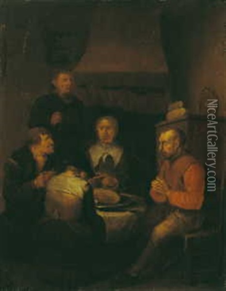 Bauerliche Mahlzeit Oil Painting - Egbert van Heemskerck the Elder
