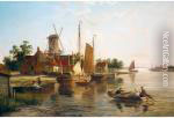 Maastricht On The Maas Oil Painting - William Raymond Dommersen
