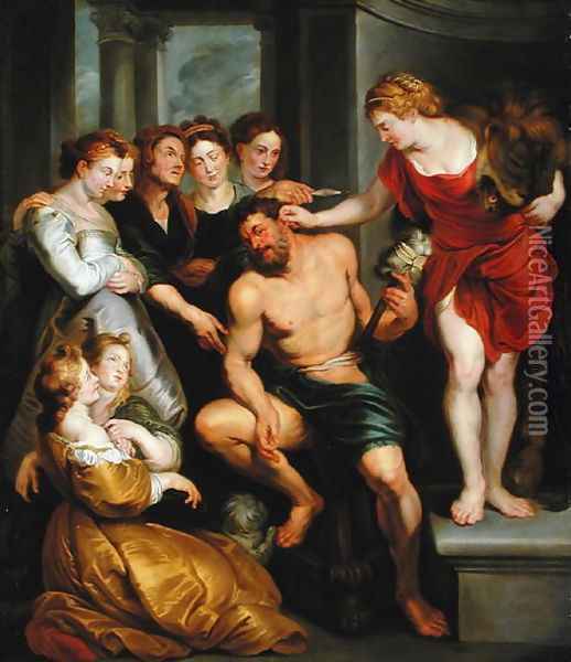 Hercules and Omphale Oil Painting - Theodor Van Thulden