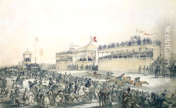 The Running Of The First Races At Brussels Oil Painting - Henri Hendrickx