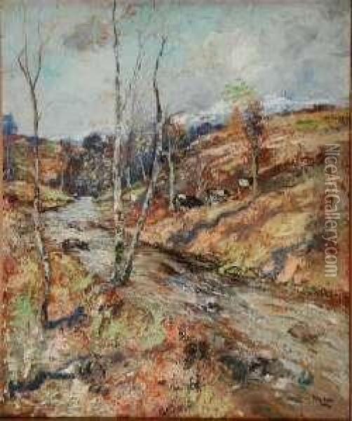 A Highland Burn Oil Painting - James Kay