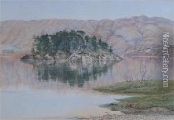 Perfect Calm, The Froechlin, Loch Lomond Oil Painting - John Edward Brett