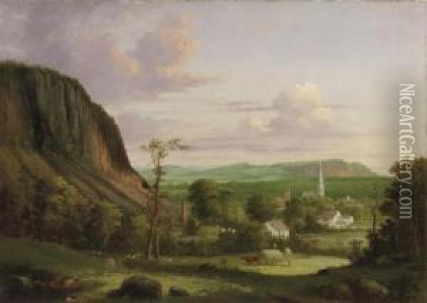 View Of Westville Oil Painting - George Henry Durrie