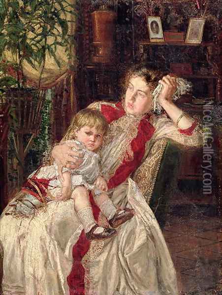 Family Quarrel, 1890 Oil Painting - Konstantin Apollonovich Savitsky