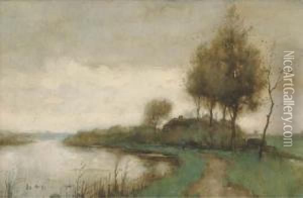 Along A River Oil Painting - Anton Van Anrooy