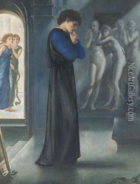 Pygmalion Oil Painting - Sir Edward Coley Burne-Jones