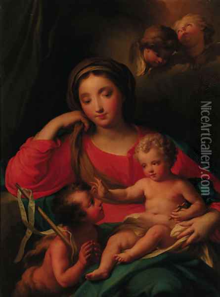 The Madonna and Child with the Infant Saint John the Baptist Oil Painting - Anton Raphael Mengs