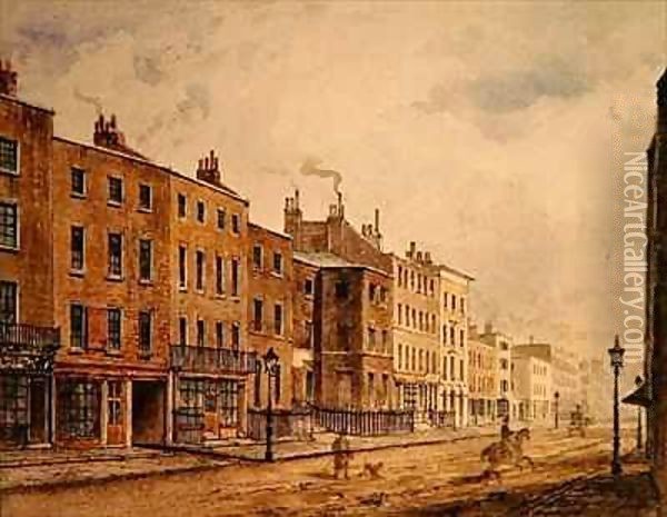 View of Marylebone High Street Oil Painting - Georges Ferdinand Bigot
